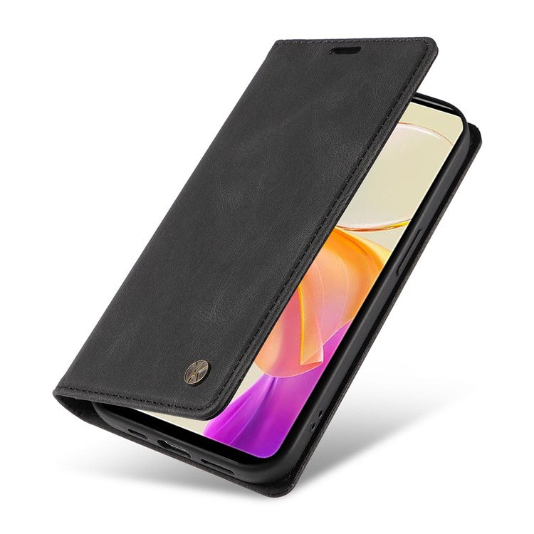 YIKATU YK-004 For vivo Y36 5G (Global) / Y78 5G (China) Fully Wrapped Leather Cover Skin-touch Stand Shell Wallet Phone Case - Black