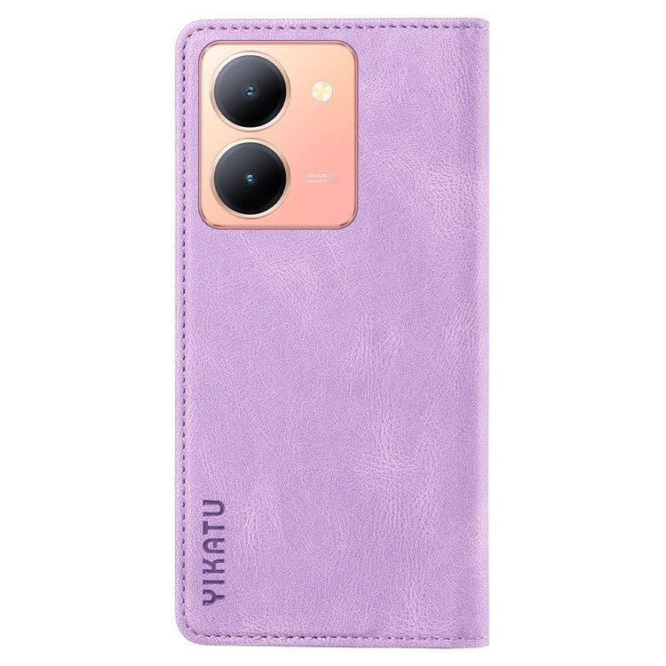 YIKATU YK-004 For vivo Y36 5G (Global) / Y78 5G (China) Fully Wrapped Leather Cover Skin-touch Stand Shell Wallet Phone Case - Purple