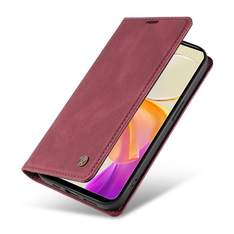 YIKATU YK-004 For vivo Y36 5G (Global) / Y78 5G (China) Fully Wrapped Leather Cover Skin-touch Stand Shell Wallet Phone Case - Wine Red