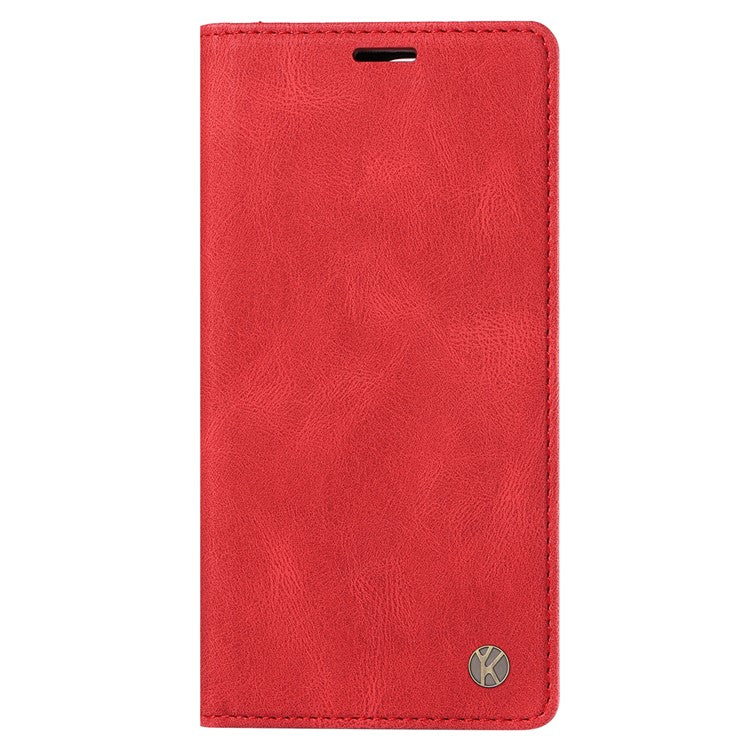 YIKATU YK-004 For vivo Y36 5G (Global) / Y78 5G (China) Fully Wrapped Leather Cover Skin-touch Stand Shell Wallet Phone Case - Red