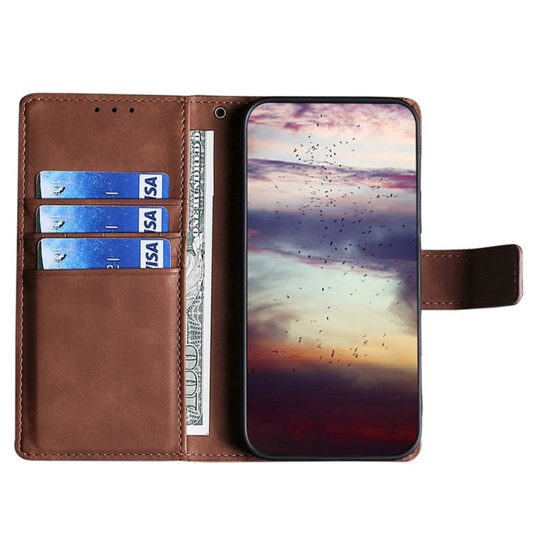 Crocodile Texture Phone Shell for vivo iQOO Neo8 5G / Neo8 Pro 5G , Skin-touch Leather Stand Cover Wallet Case - Brown