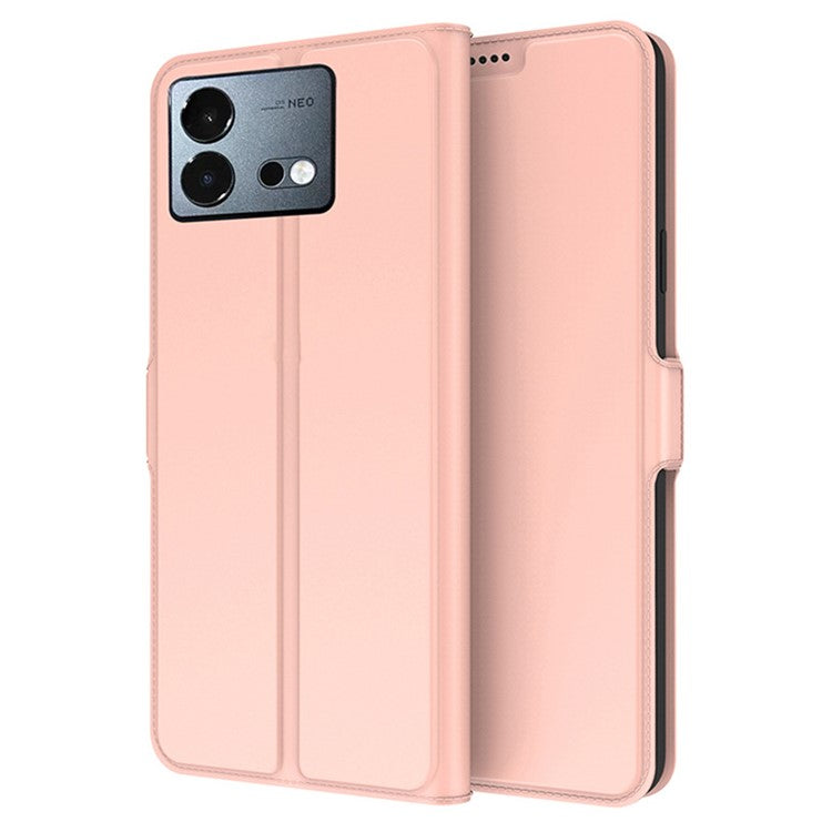 For vivo iQOO Neo8 5G Dustproof Card Holder PU Leather Stand Cover Full Protection Phone Case - Rose Gold