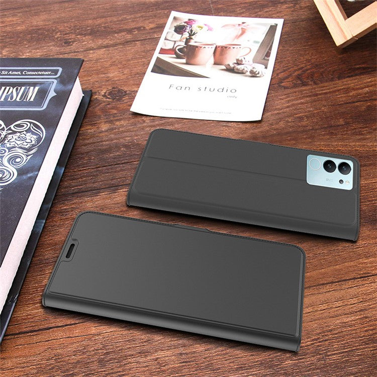 For vivo S17 Pro 5G Anti-Scratch PU Leather Stand Cover Card Holder Drop Protection Phone Case Shell - Black