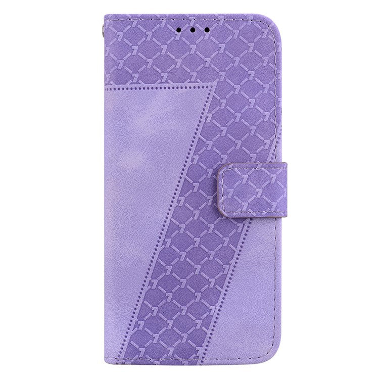 7-Shape Imprinted Phone Wallet Case for Sony Xperia 1 V , PU Leather Stand Smartphone Cover - Purple