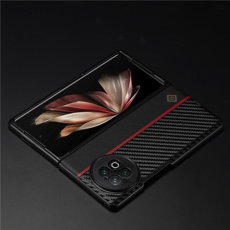 LC.IMEEKE For vivo X Fold2 Carbon Fiber Texture Phone Case PU Leather+TPU+EVA Back Cover