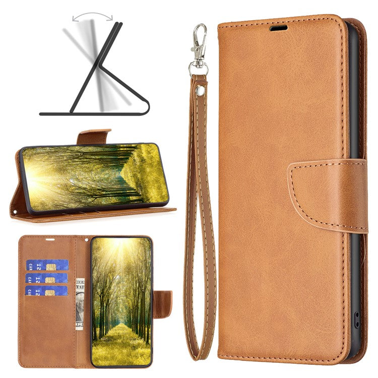 Phone Case for vivo Y27 4G , Solid Color Wallet Stand Shockproof PU Leather+TPU Cover - Yellow