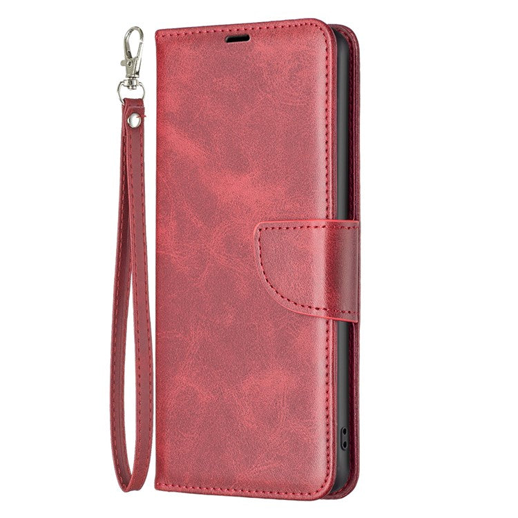 Phone Case for vivo Y27 4G , Solid Color Wallet Stand Shockproof PU Leather+TPU Cover - Red