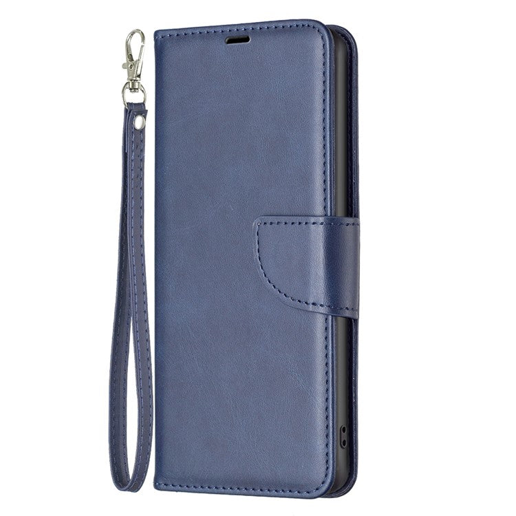 Phone Case for vivo Y27 4G , Solid Color Wallet Stand Shockproof PU Leather+TPU Cover - Blue