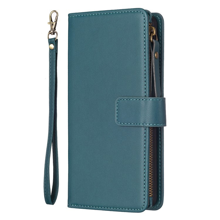 BF Style-19 for vivo Y27 4G Zipper Pocket Wallet Case Flip PU Leather Stand Phone Cover - Green