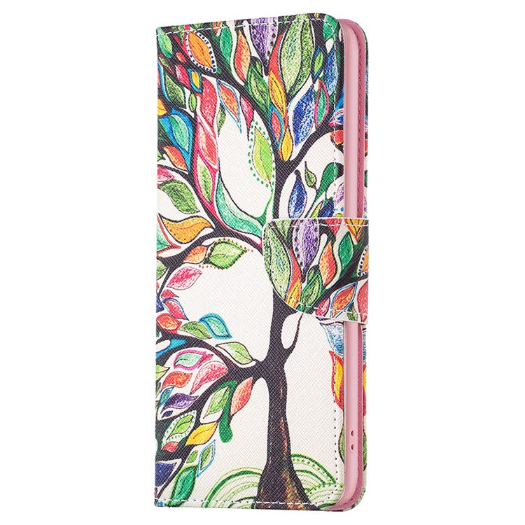 PU Leather Flip Case for vivo Y78 (China) 5G / Y36 4G (Global) / Y36 5G (Global) , Pattern Printing Stand Wallet Phone Cover - Life Tree