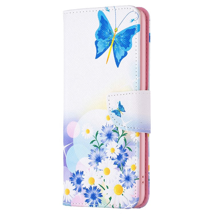 PU Leather Flip Case for vivo Y78 (China) 5G / Y36 4G (Global) / Y36 5G (Global) , Pattern Printing Stand Wallet Phone Cover - Butterfly and Flowers