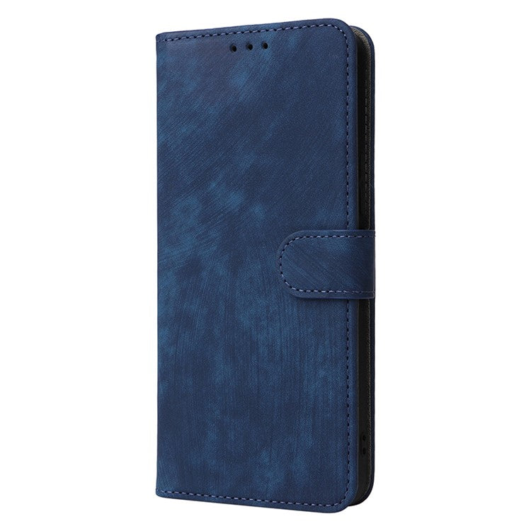 For vivo Y35+ 5G / Y35m+ 5G / Y27 4G RFID Blocking Phone Case Anti-scratch Leather Wallet Stand Cover with Strap - Blue