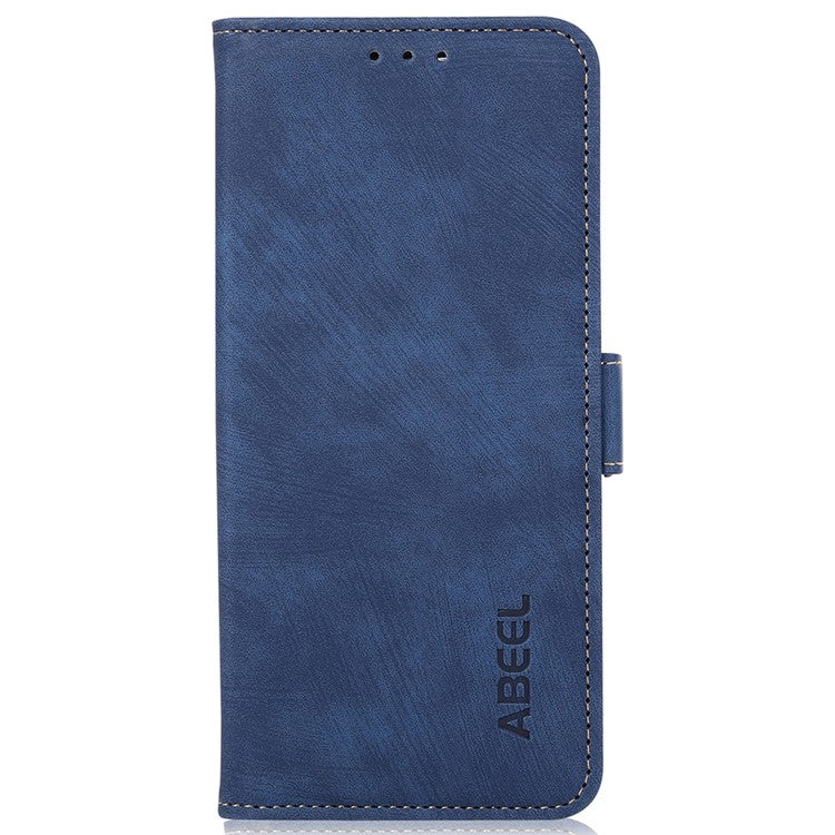 ABEEL For Oppo A58 4G Anti-Scratch Smartphone Case Retro Texture Anti-drop Cover Wallet Stand PU Leather Phone Shell - Blue