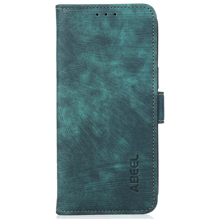 ABEEL For Oppo A58 4G Anti-Scratch Smartphone Case Retro Texture Anti-drop Cover Wallet Stand PU Leather Phone Shell - Green