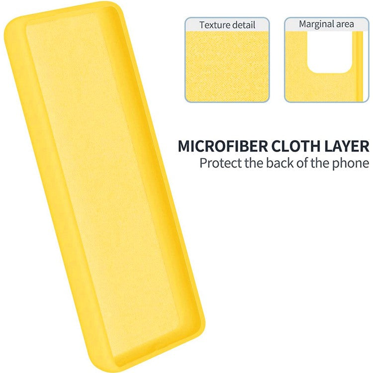 Flexible Liquid Silicone for vivo Y27 4G , Anti-Scratch Soft Lining Phone Case Cover with Strap - Yellow