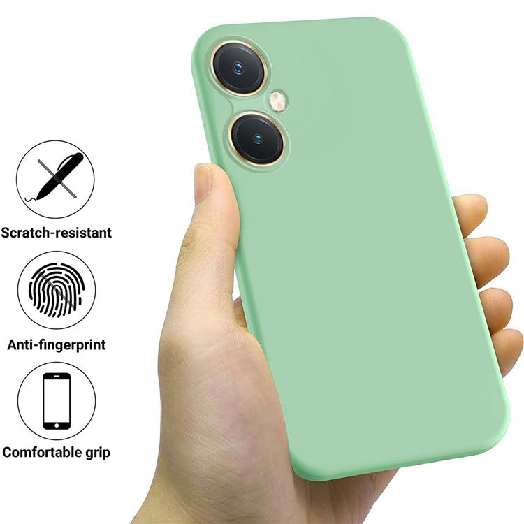 Flexible Liquid Silicone for vivo Y27 4G , Anti-Scratch Soft Lining Phone Case Cover with Strap - Green