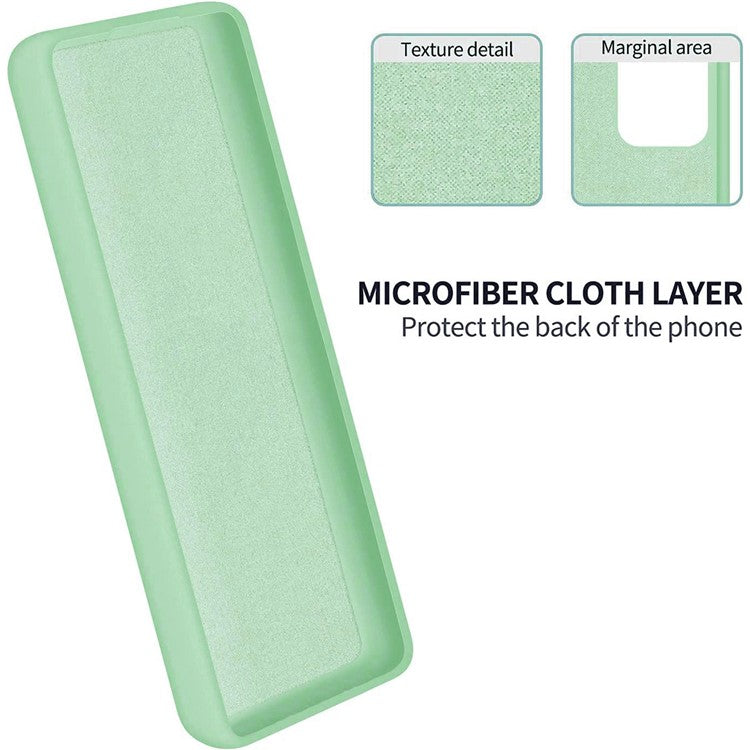 Flexible Liquid Silicone for vivo Y27 4G , Anti-Scratch Soft Lining Phone Case Cover with Strap - Green