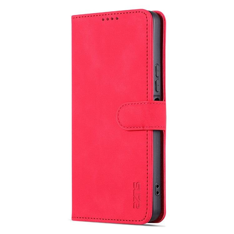 AZNS For vivo Y78 5G / Y36 4G (Global) / Y27 5G Stand Wallet Phone Cover PU Leather Dustproof Cell Phone Case - Red