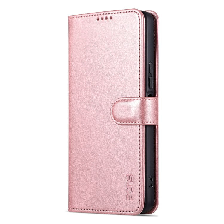 AZNS For vivo Y78 5G / Y36 4G (Global) / Y27 5G Stand Wallet Phone Cover PU Leather Dustproof Cell Phone Case - Rose Gold