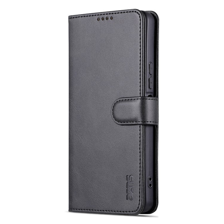 AZNS For vivo Y78 5G / Y36 4G (Global) / Y27 5G Stand Wallet Phone Cover PU Leather Dustproof Cell Phone Case - Black