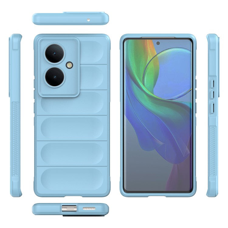 For vivo Y78+ 5G / V29 Lite 5G Shockproof Phone Cover Soft TPU Protective Case - Baby Blue