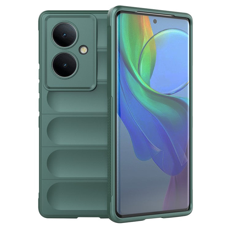 For vivo Y78+ 5G / V29 Lite 5G Shockproof Phone Cover Soft TPU Protective Case - Green