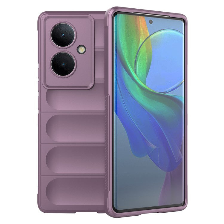 For vivo Y78+ 5G / V29 Lite 5G Shockproof Phone Cover Soft TPU Protective Case - Light Purple