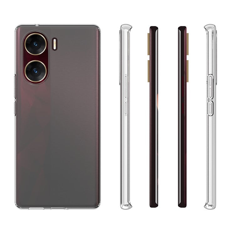 For vivo V29e (India) 5G Clear TPU Phone Cover Ultra Thin Transparent Phone Case Shell (Big Rear Lens Hole)