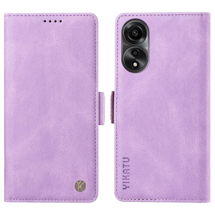 YIKATU YK-005 For Oppo A78 4G PU Leather Wallet Phone Case Skin-touch Stand Flip Cover - Purple