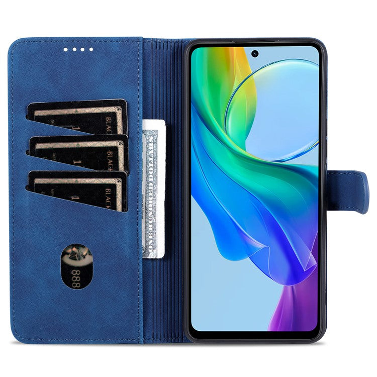 AZNS For vivo Y78+ 5G / Y78 5G / V29 Lite 5G PU Leather Case Stand Wallet Phone Cover - Blue