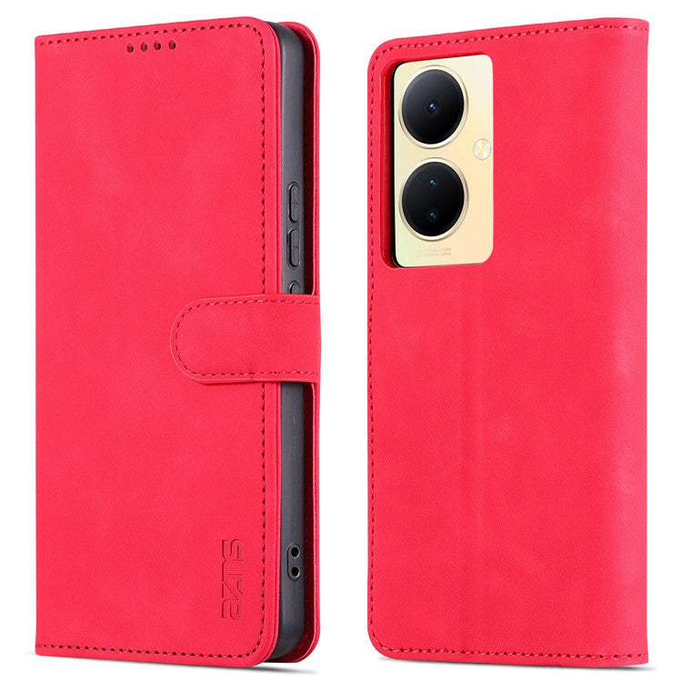 AZNS For vivo Y78+ 5G / Y78 5G / V29 Lite 5G PU Leather Case Stand Wallet Phone Cover - Red