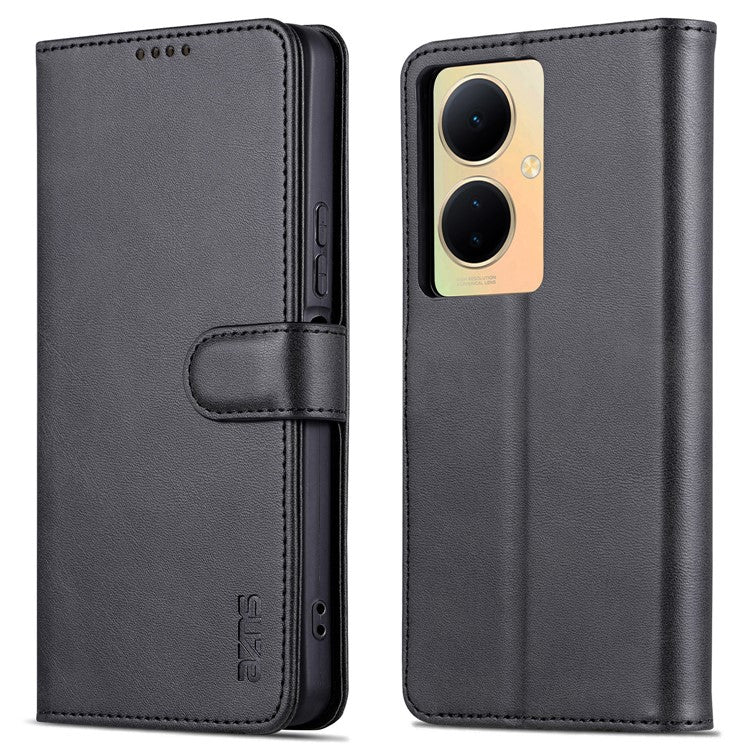 AZNS For vivo Y78+ 5G / Y78 5G / V29 Lite 5G PU Leather Case Stand Wallet Phone Cover - Black