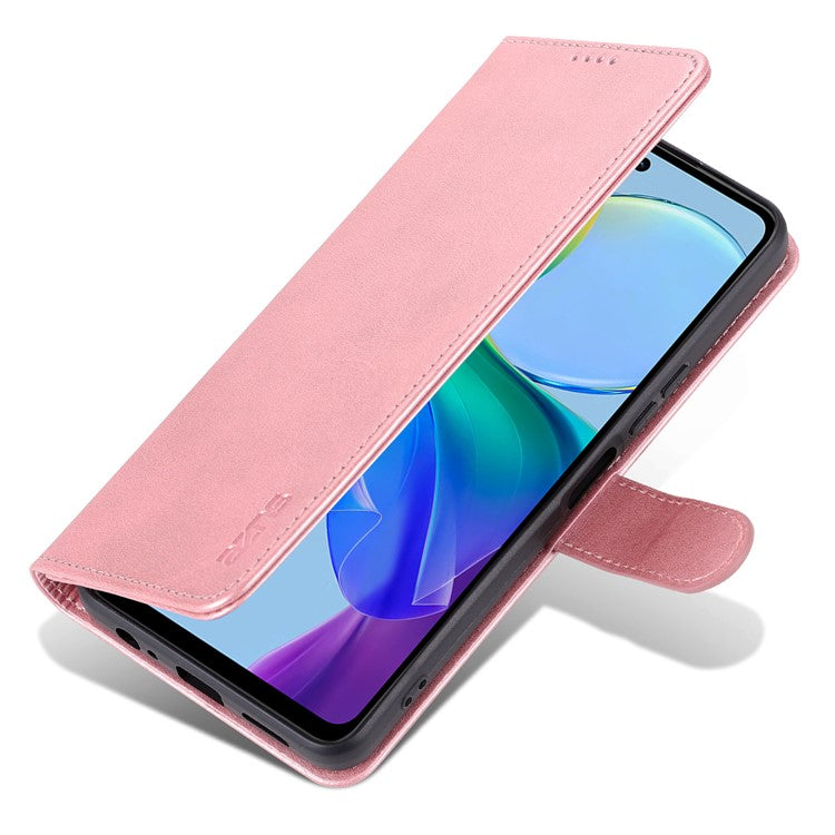 AZNS For vivo Y78+ 5G / Y78 5G / V29 Lite 5G PU Leather Case Stand Wallet Phone Cover - Rose Gold