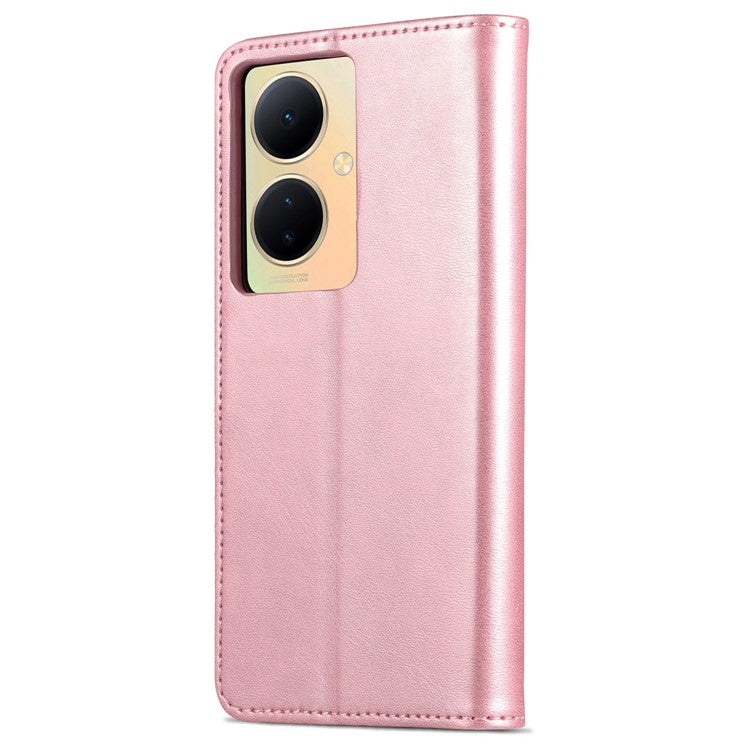 AZNS For vivo Y78+ 5G / Y78 5G / V29 Lite 5G PU Leather Case Stand Wallet Phone Cover - Rose Gold