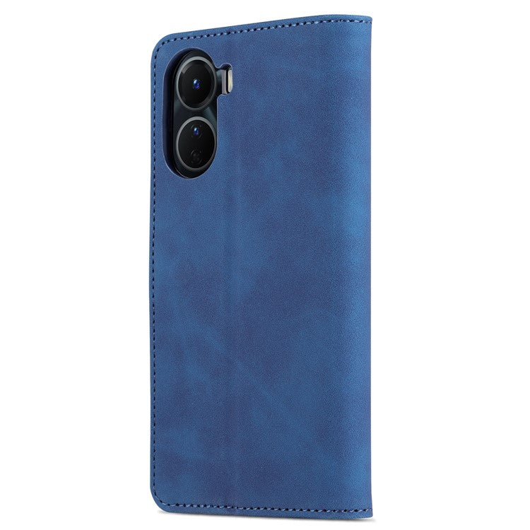 AZNS For vivo Y35 5G / Y56 5G / Y02s 4G / Y16 4G PU Leather Phone Case Support Stand Wallet Cover - Blue