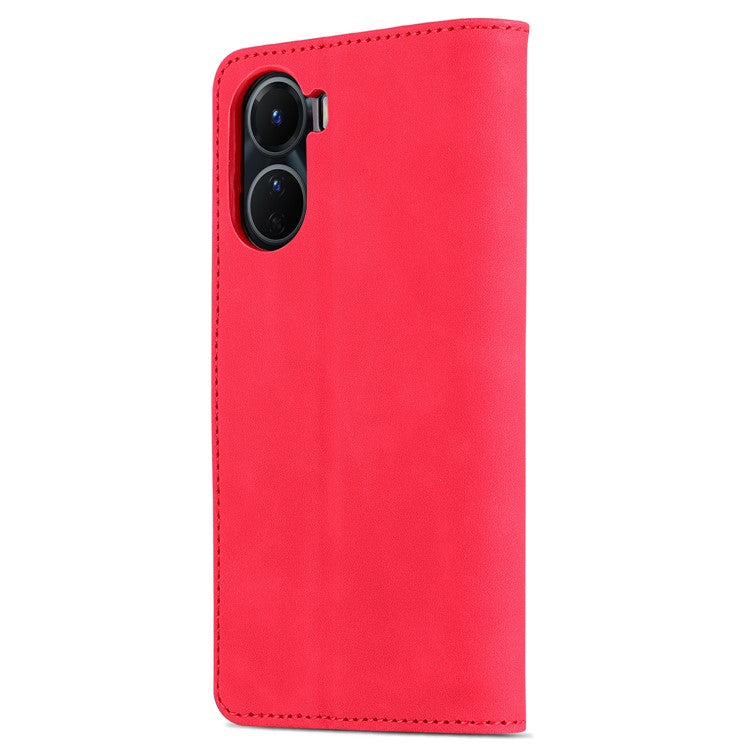 AZNS For vivo Y35 5G / Y56 5G / Y02s 4G / Y16 4G PU Leather Phone Case Support Stand Wallet Cover - Red