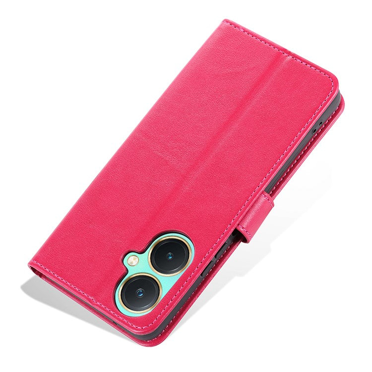 AZNS For vivo Y35+ 5G / Y35m+ 5G / Y27 4G Leather Case Wallet Protective Phone Cover - Red