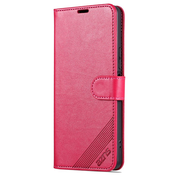 AZNS For vivo Y35+ 5G / Y35m+ 5G / Y27 4G Leather Case Wallet Protective Phone Cover - Red