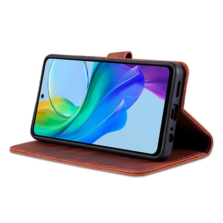 AZNS For vivo Y35+ 5G / Y35m+ 5G Case PU Leather Wallet Protective Phone Cover - Brown