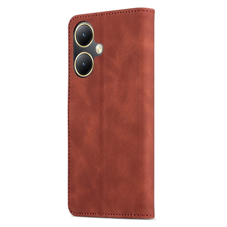 AZNS For vivo Y35+ 5G / Y35m+ 5G Case PU Leather Wallet Protective Phone Cover - Brown