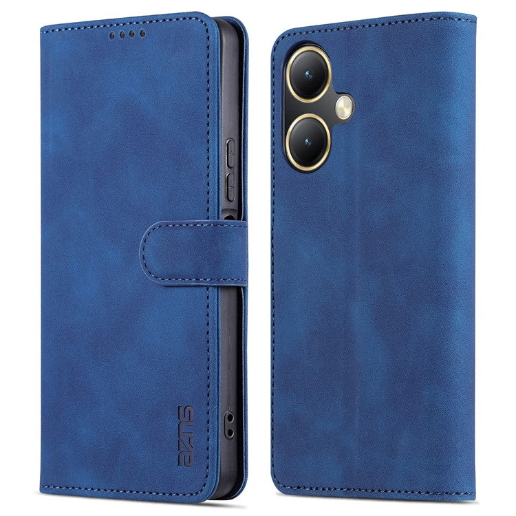 AZNS For vivo Y35+ 5G / Y35m+ 5G Case PU Leather Wallet Protective Phone Cover - Blue