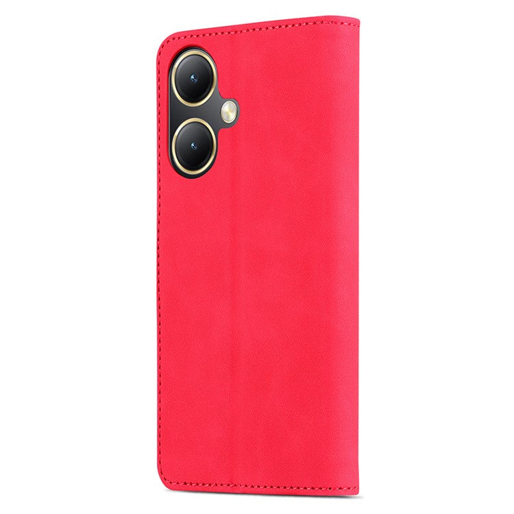 AZNS For vivo Y35+ 5G / Y35m+ 5G Case PU Leather Wallet Protective Phone Cover - Red