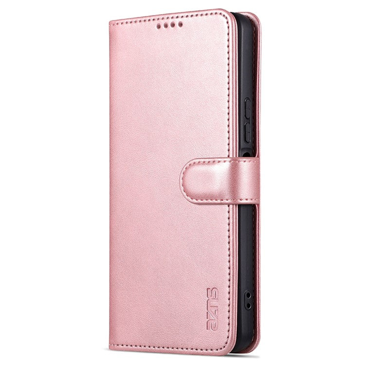 AZNS For vivo Y35+ 5G / Y35m+ 5G Case PU Leather Wallet Protective Phone Cover - Rose Gold