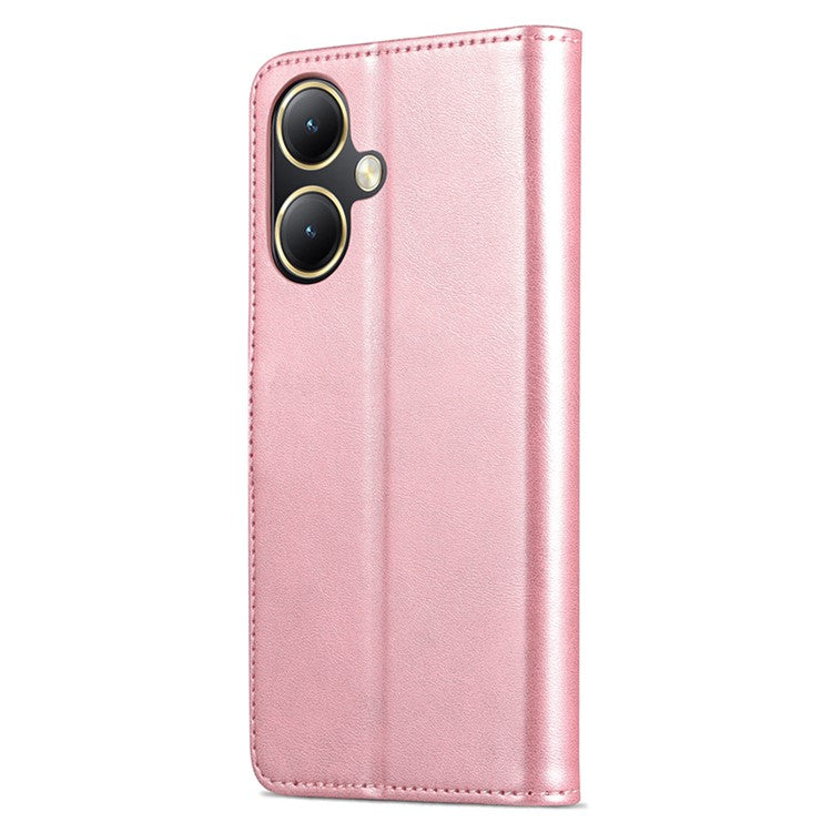 AZNS For vivo Y35+ 5G / Y35m+ 5G Case PU Leather Wallet Protective Phone Cover - Rose Gold