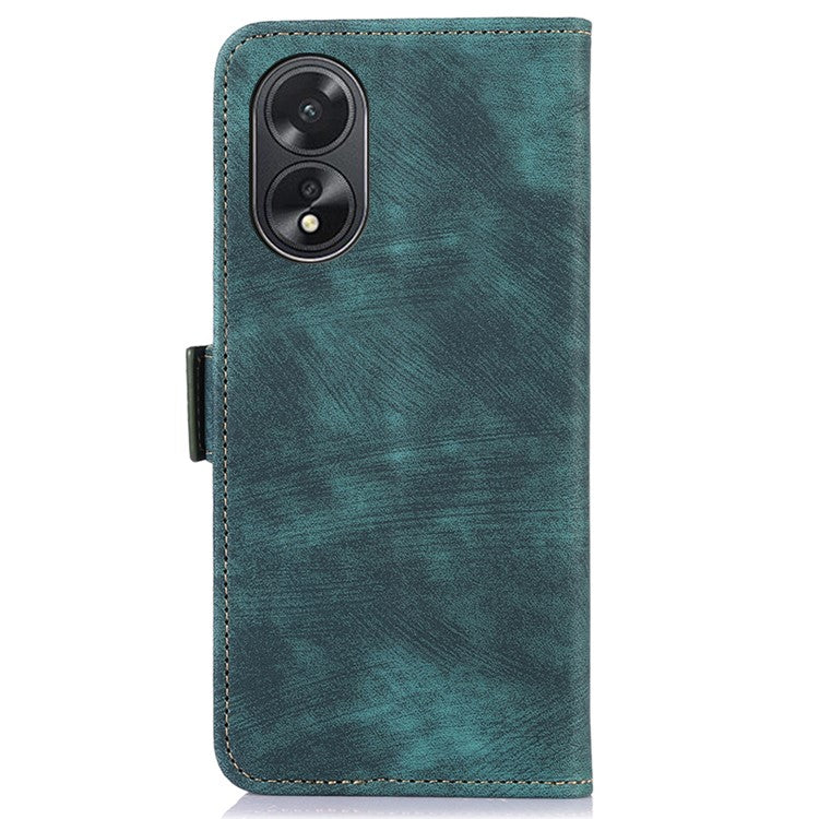 ABEEL For Oppo A38 4G Case Shockproof Retro Texture Phone Stand Cover PU Leather Wallet - Green