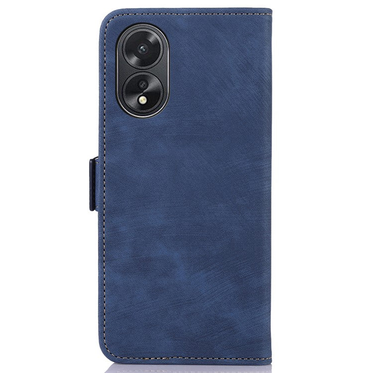 ABEEL For Oppo A38 4G Case Shockproof Retro Texture Phone Stand Cover PU Leather Wallet - Blue