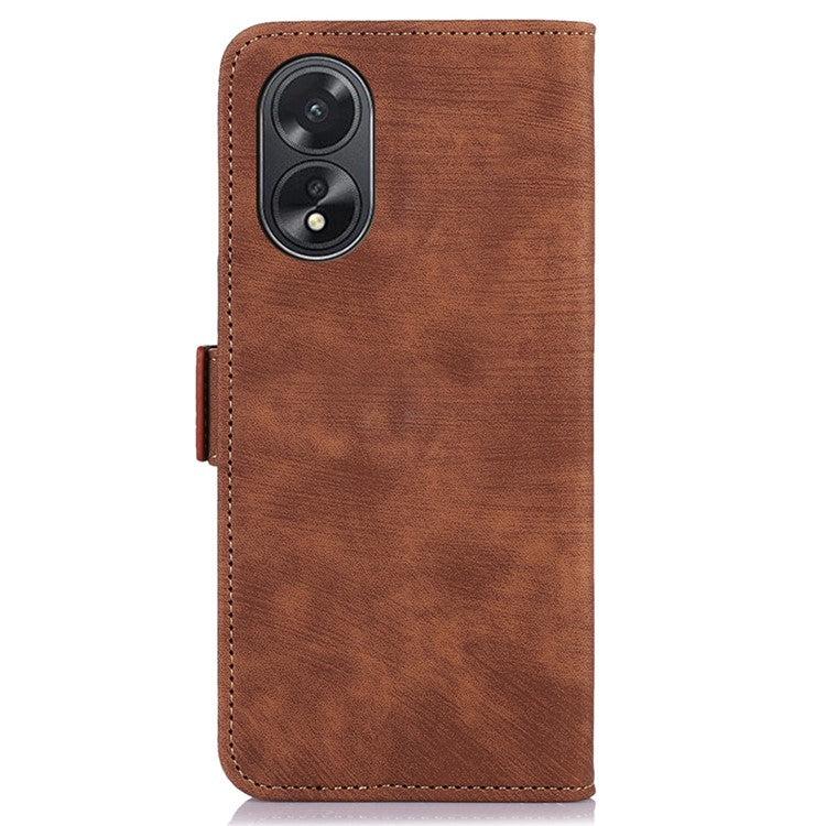 ABEEL For Oppo A38 4G Case Shockproof Retro Texture Phone Stand Cover PU Leather Wallet - Brown