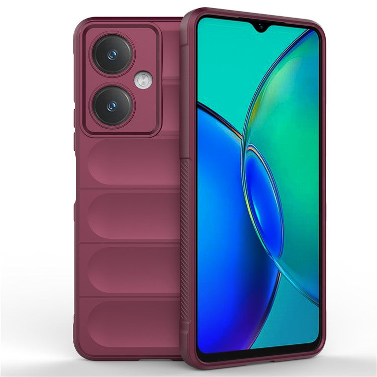 For vivo Y27 4G Case TPU Phone Back Protector Shockproof Cover - Wine Red