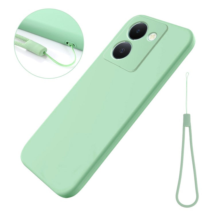 For vivo Y27 5G Case Phone Cover Liquid Silicone + Soft Lining Anti-scratch Phone Back Shell - Green