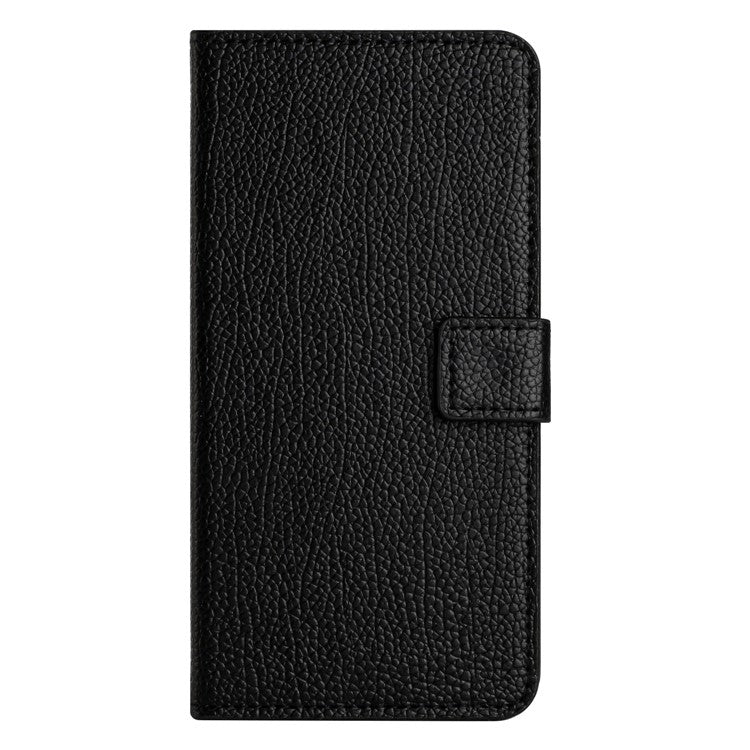 For Samsung Galaxy A15 5G Case Litchi Texture Leather Phone Cover with Wallet - Black